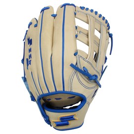 SSK Z7 Specialist Outfield Baseball Glove –12.5” - 12.75” – Right & Left Hand Throw (12.5" - Left Hand Throw, Camel/Royal)