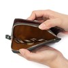 Doubles DOV-7752 Men's Bi-fold Wallet, L-Shaped Zipper, Thin, Genuine Leather,
