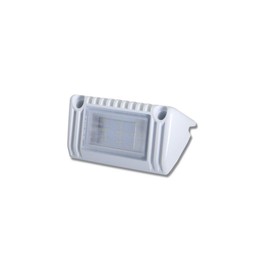 Raycharm 5" RV & Marine Boat Exterior LED Work Light Fixture, 40° Down Angle Flood Beam, 3000K Warm-White, 12V/24V DC, High Lumen Output Low Current Draw, Waterproof White Finish, 1-Pack