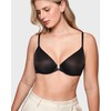 INLYRIC Women's Mesh Front Closure Bras Unlined Sheer Demi Plunge