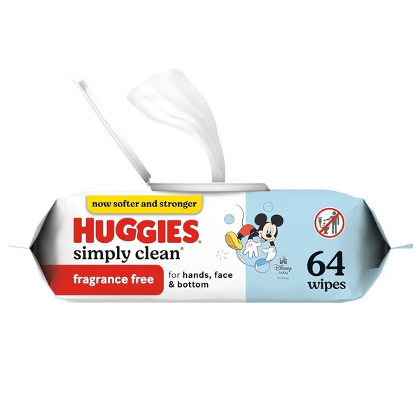 Branded Simply Clean Unscented Baby Diaper Wipes, 1 Flip-Top Pack