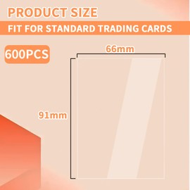 Card Sleeves, 600 Pack Top Loaders Soft Trading Card Sleeves, Clear Protector Sleeves for Standard Cards, 66 x 91 mm