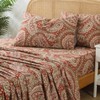 Zusbest Queen Size Bed Sheet Set 100% Cotton Burgundy Red