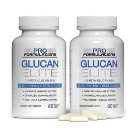 Pro Formulations MD Glucan Elite – 85 Beta 1,3D Glucan 500mg – 60 vcaps – 85 Minimum Active 1,3 Linkage Ultra-Potency – Highest Bioavailability with BGF-Immune - 2 Pack