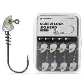 15-Pack Screw Lock Swimbait Jig Heads – 3D Chartreuse Eyes 1/8 3/16 1/4 3/8 1/2 oz, 3/0 & 4/0 Fishing Hooks