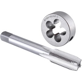 Burkit 9/16"-18 UNF Tap and Die Set Left Hand, 9/16 x 18 UNF Machine Thread Tap and Round Die