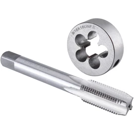 Burkit 9/16"-18 UNF Tap and Die Set Left Hand, 9/16 x 18 UNF Machine Thread Tap and Round Die
