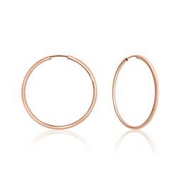 Mary & Jules Earrings Rose Gold Made of 925 Sterling Silver, Gold-Plated, Simple, Fine Hoop Earrings Rose Gold, Made of Recycled Silver, Hoop Earring for Women and Girls, Golden Earrings Women,