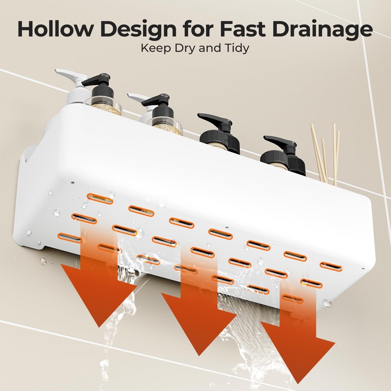 Orimade Shower Caddy 3-Pack, No-Drill Adhesive Shelves for Bathroom, Rustproof