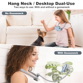 Cell Phone Stand, Neck Cell Phone Holder for Bed, Hand Free POV/Vlog Selfie Phone Neck Holder for Recording, Universal Multi-Functional Flexible Phone Stand for 4.7''-6.7'' Phone