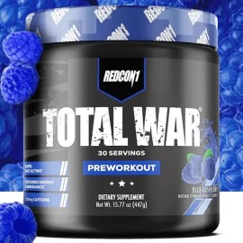 Pre Entreno Redcon1 Total War Frambuesa Azul  Blue Raspberry Pre Workout, 441g                                                                        