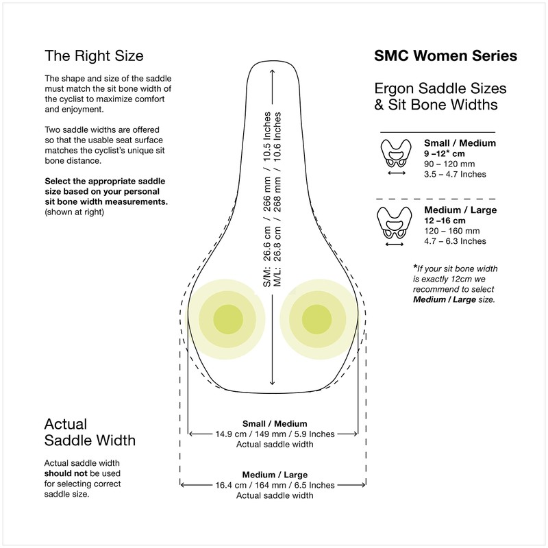 ERGON Women's SMC Saddle, Black, M/L
