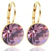 Nobel Schmuck Short Earrings with Crystals, 925 Silver, Gold, Silver,