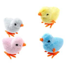 TRHDFW Easter Wind Up Chicken Toy, Easter Decoration Chick, Pack of 4 Chicken Toy Gift for Little Boys and Girls, Chick Toy Easter, Easter Basket Fillers