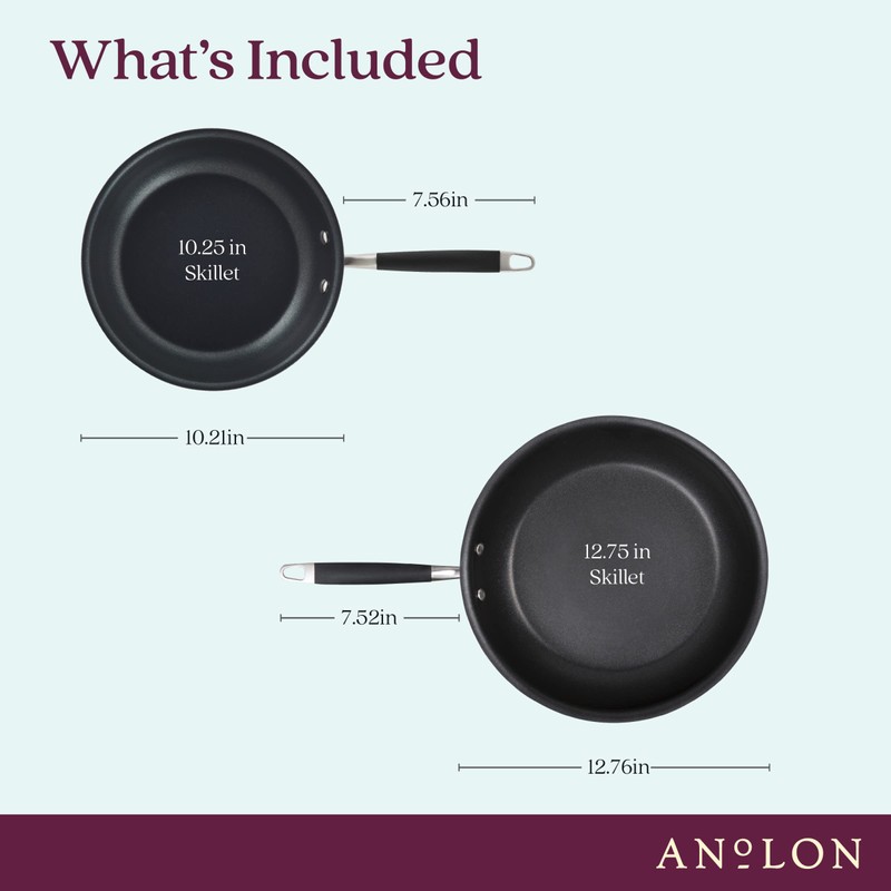 Anolon Advanced Home Hard-Anodized Nonstick Skillets (2 Piece Set- 10.25-Inch
