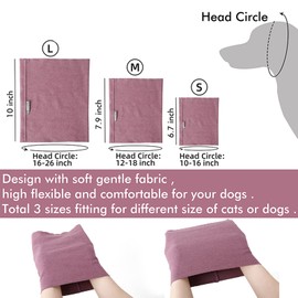 Calming Dog Ears Cover for Noise Reduce, Pet Hood Earmuffs for Anxiety Relief Grooming Bathing Blowing Drying, Puppy Neck Ear Warmer for Small Medium Large Dog Cat, Stretchy Head Sleeve Snood Winter