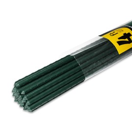 Jollybower 25pcs Steel Plant Stakes 4 Feet,Sturdy Plant Sticks, Plastic Coated Metal Garden Stakes Supports Climbing for Tomato, Bean, Flowers, Tree Potted