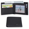 VISOUL Mens Bifold Wallet with 2 ID Windows Carbon Fiber