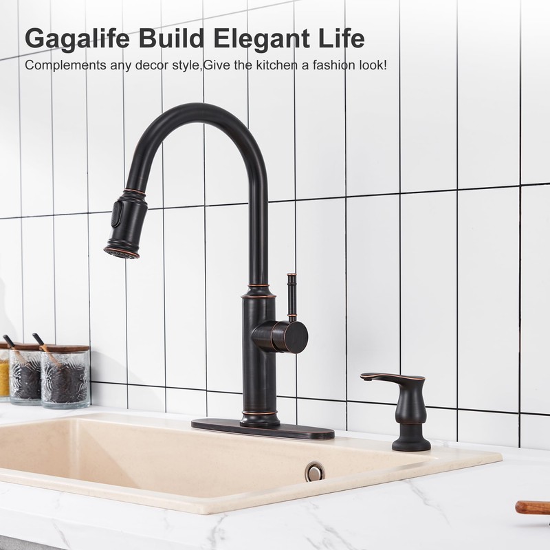 GAGALIFE Kitchen Sink Soap Dispenser Oil Rubbed Bronze, Under Sink