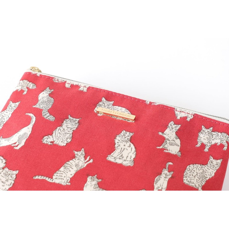 DDintex FLORET LONDON BASIC Pouch, L, Miao, Red, 7.1 x