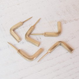 Horn Please by Recreational Vehicle BRASS Push Pin L Hook 5 Sets