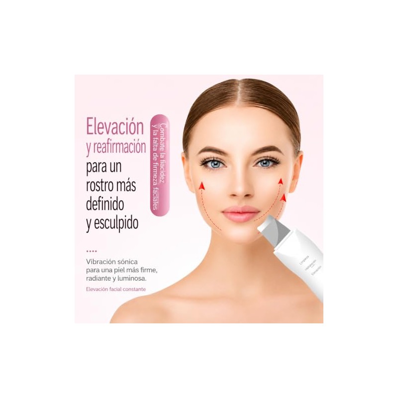 Limpiador Facial Ultrasónico Skin Scrubber con Espátula Kit Limpieza