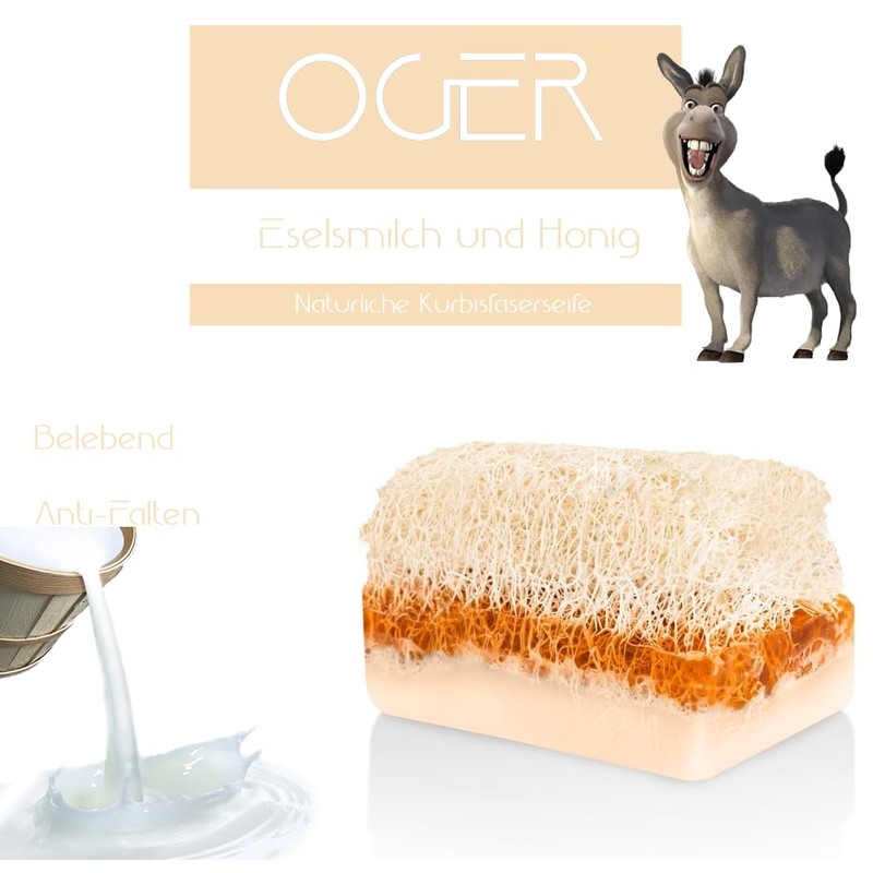 Oger Natural Pumpkin Fibre Soap 110 g Donkey Milk and