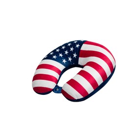 World's Best Cushion Soft Microfiber Neck Pillow, USA Flag