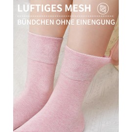 ZFSOCK Damen Socken Baumwolle Crew: Atmungsaktiv Baumwollsocken mit Komfortbund und Nahtlosen Zehen - Ideal für Mädchen im Büro Schule und Freizeit, Pastellfarben 5 Paar, 39-42
