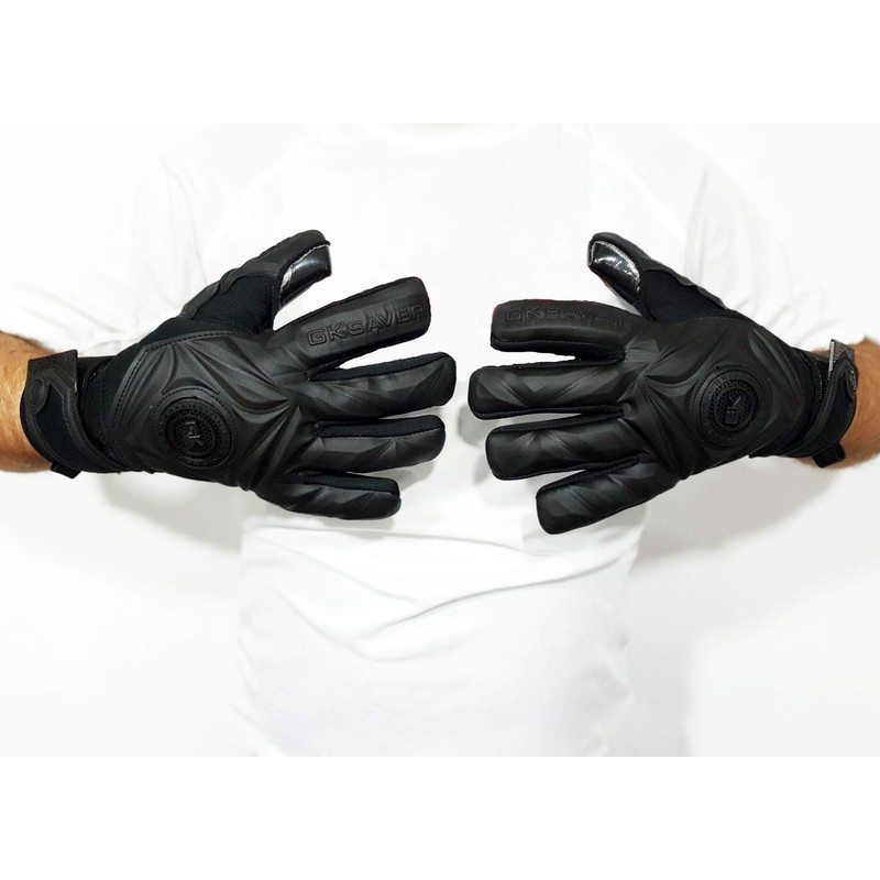 GK Saver Football Goalkeeper Gloves Professional 3D Blackout Goalie Savefingers