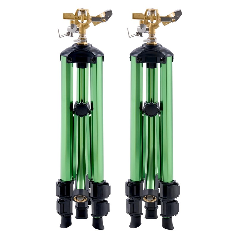 Happybuy Impact Sprinkler on Tripod Base, 2 Packs. Heavy-Duty Tripod