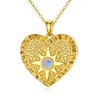SOULMEET 18K Gold Filled Pink Opal Starburst Locket Necklace That