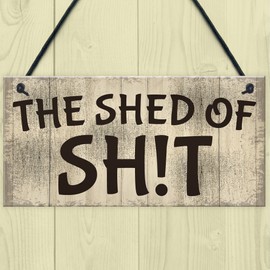 RED OCEAN Novelty Garden Shed Hanging Wall Door Plaque Summer House Sign Friendship Gift