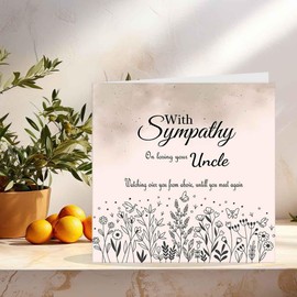 Sympathy Card - Uncle Condolences - Sorry for your Loss Card Beavement