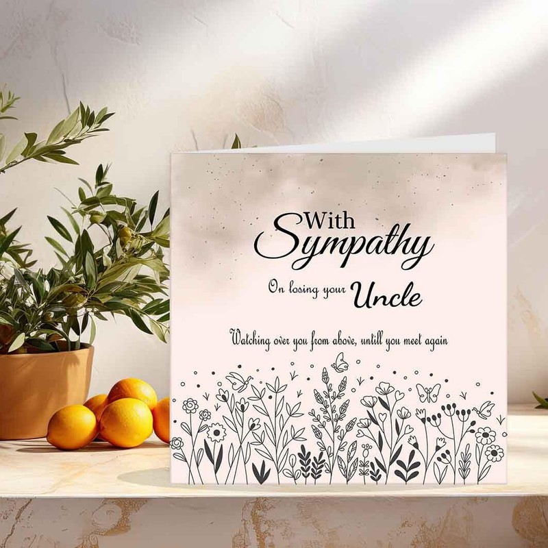 Sympathy Card - Uncle Condolences - Sorry for your Loss
