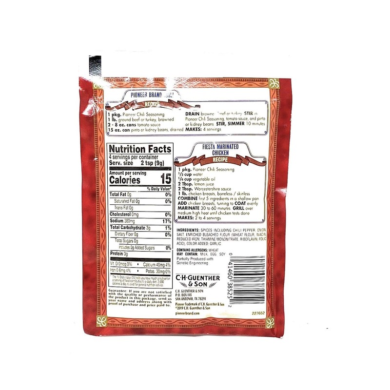 Pioneer Chili Seasoning Mix 1.25oz - 1 package
