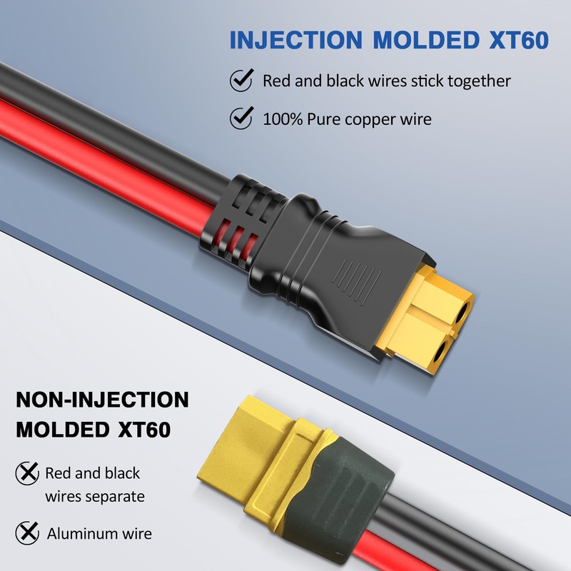 Naponal XT60 Extension Cable(10AWG 3FT), XT60 Male to Female Extension