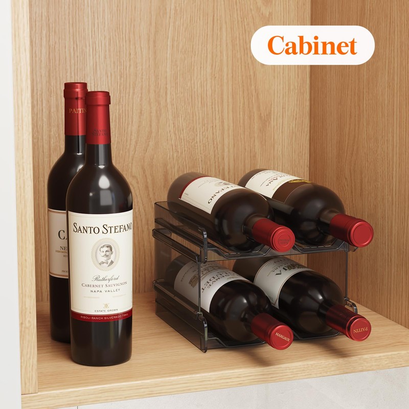 Lifewit Plastic Stackable Wine Rack for refrigerator, Cabinet, Countertop,Wine Bottle