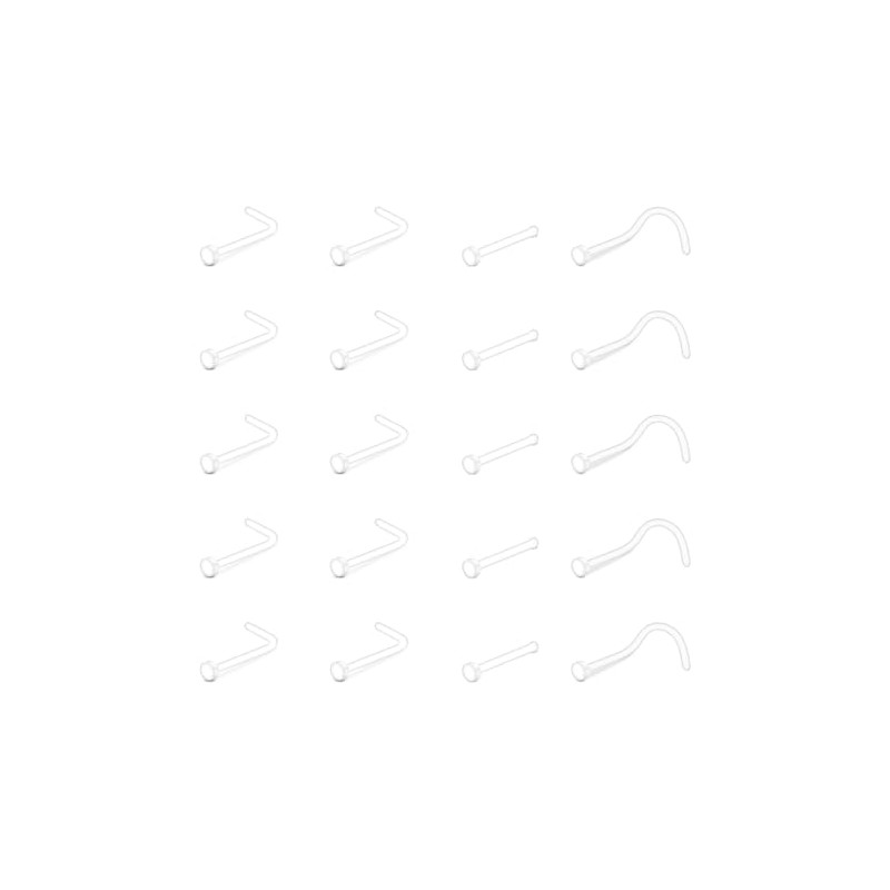 Briana Williams Clear Nose Stud Nose Piercing Retainers 20G 18G