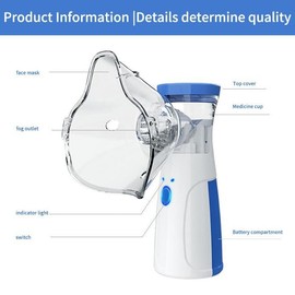 Portable Nebulizer Machine for Adults & Kids with 1 Big+1 Small Mask,Portable Nebulizer,Steam Inhaler,Nebuliser Machine for Adults,Silent Efficient Nebulizer,for Adults Kids Home Travel