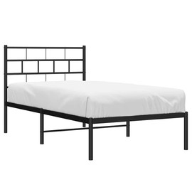 Casafoyer Metal Bed Frame with Headboard Black 39.4"x74.8" Twin