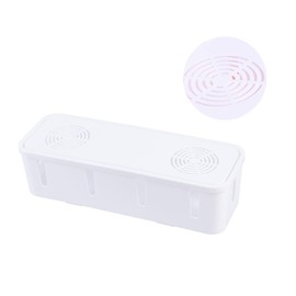 Angoily Space-Saving Power Strip Storage Box White Cord Organizer for Home Office