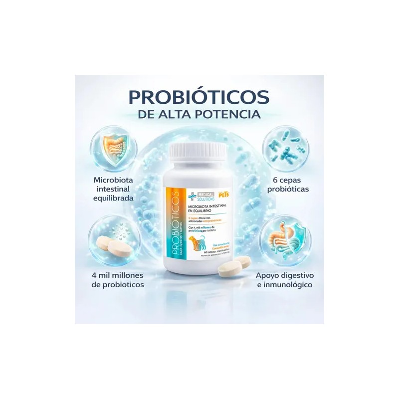Probiótico Para Perro Probiotico En Tableta Masticable 60 Pz