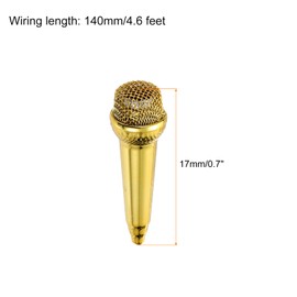 MECCANIXITY Mini Microphone Tiny Microphone Portable Microphone Mini Mic with Earphone for Singing Voice Recording Video for Phone Computer Notebook Gold