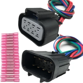 LIZAPUS Male and Femail 8 Pin Headlights Connector Harness Wire Compatible with Volvo VNL 2004–2018 82329124, 82329127 Pigtail Plug