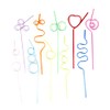 JIHUOO 20 Pcs Silly Drinking Straws Crazy Drink Straws Colorful