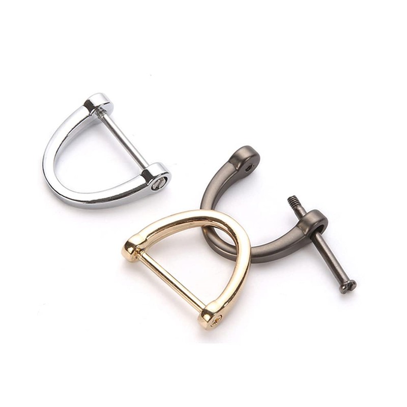 Pamtns Pack of 24 D Ring with Screw Backpack Buckle
