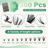 DIY Lash Extension Kit KEYYOU 300Pcs Individual Eyelash Extension Kit