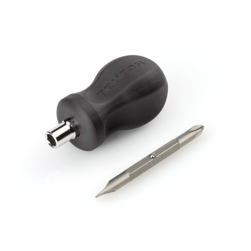 TEKTON 3-in-1 Stubby Phillips/Slotted Multi-Bit Driver (#2 x 1/4 in.,
