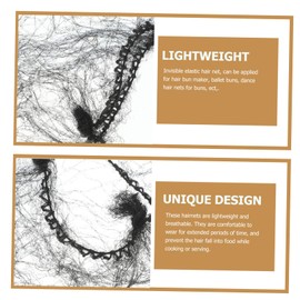 BIUDECO Invisible Elastic Edge Mesh Hair Nets 100 Pack Black Hairnets Elastic Stretchable Nylon Hair Nets for Bun Cover Dance Cooking